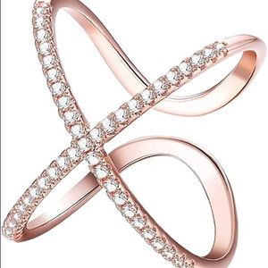 Rose Gold Toned Criss Cross Ring